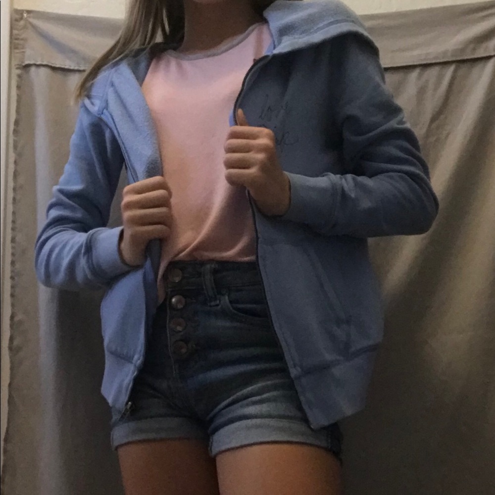 XS woman’s pink Victoria’s Secret blue jacket
